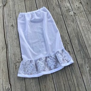 Pretty Lace Ruffles Skirt Bridal under Slip Sheer Chiffon fabric skirt